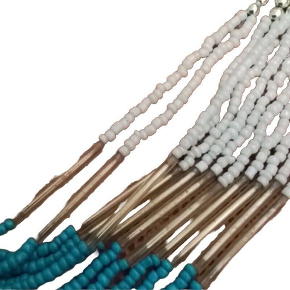 Aquawoman Turquoise Gold And White And Porcupine Beaded Necklaces VintageJ22 - Picture 3 of 4